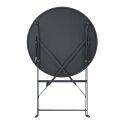 Table de jardin ronde rabattable ⌀60 x 72 cm et 2 chaises pliantes en métal