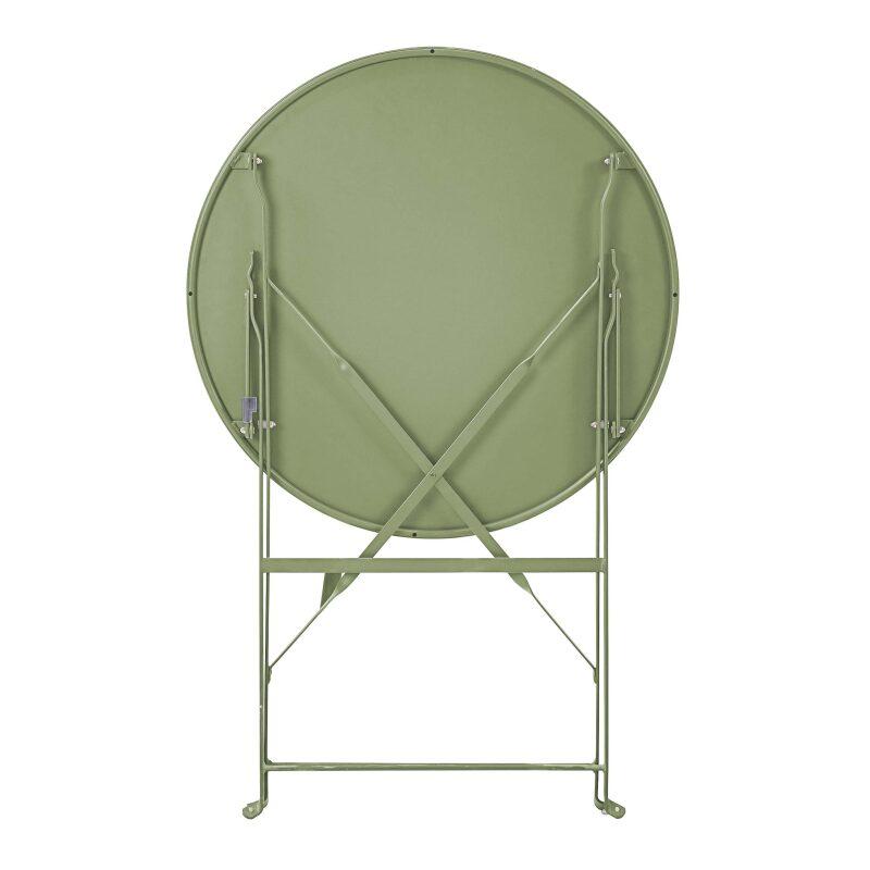 Table de jardin ronde rabattable ⌀60 x 72 cm et 2 chaises pliantes en métal (2/6)