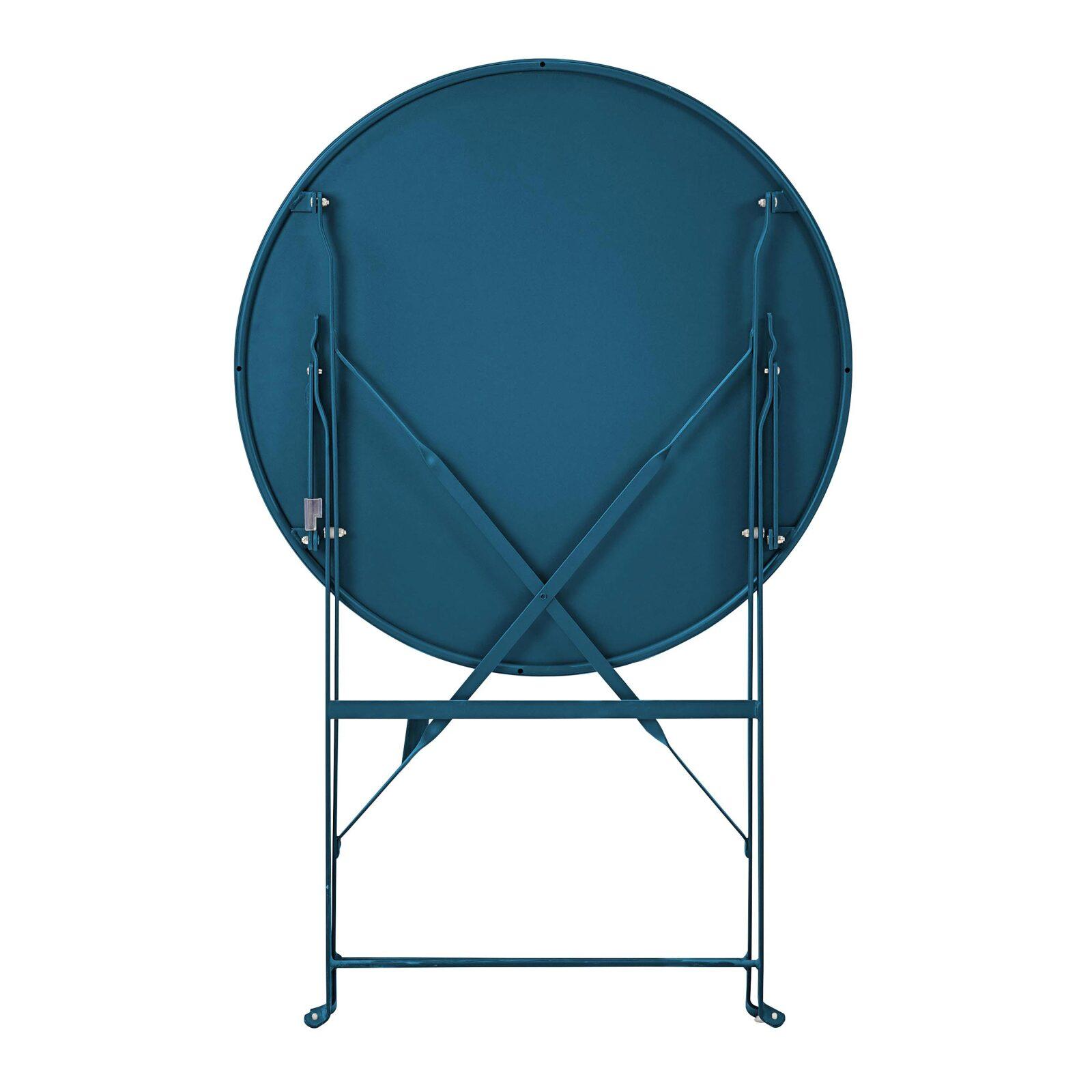 Table de jardin ronde rabattable ⌀60 x 72 cm et 2 chaises pliantes en métal Table de jardin ronde rabattable ⌀60 x 72 cm et 2 chaises pliantes en métal