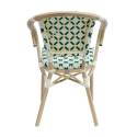 Chaise de bistrot parisien en aluminium et rotin synthétique