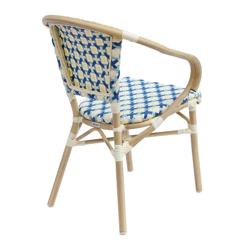 Chaise de bistrot parisien en aluminium et rotin synthétique (4/7)