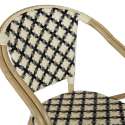 Chaise de bistrot parisien en aluminium et rotin synthétique