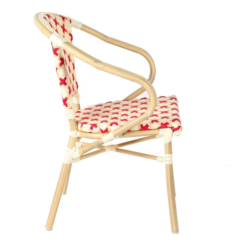 Chaise de bistrot parisien en aluminium et rotin synthétique (4/7)