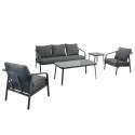Salon de jardin 5 places en aluminium
