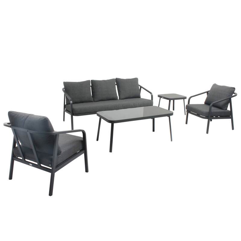 Salon de jardin 5 places en aluminium