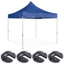 Tonnelle pliante en aluminium 3x3m 300g/m² 40mm + 4 poids de lestage