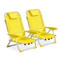 Lot de 2 chaises de plage pliantes, inclinables 4 positions