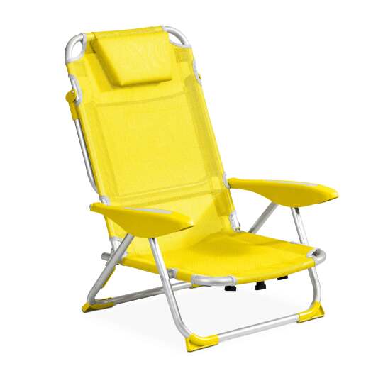 Chaise de plage pliante, inclinable 4 positions