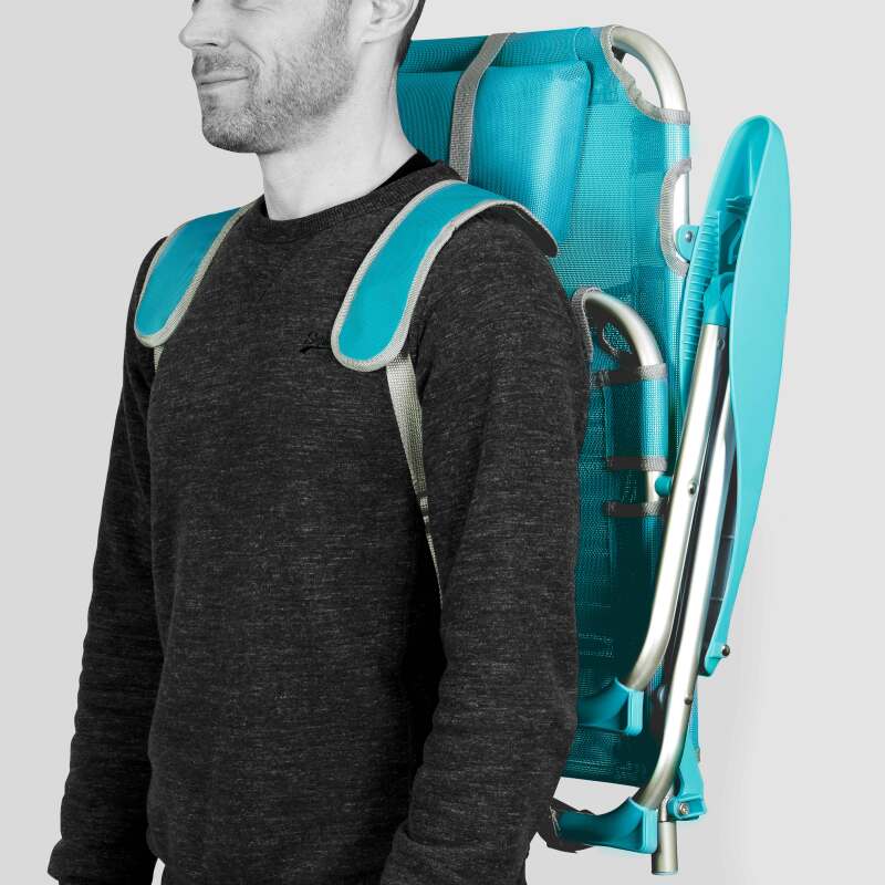 Lot de 2 chaises de plage pliantes, inclinables 4 positions