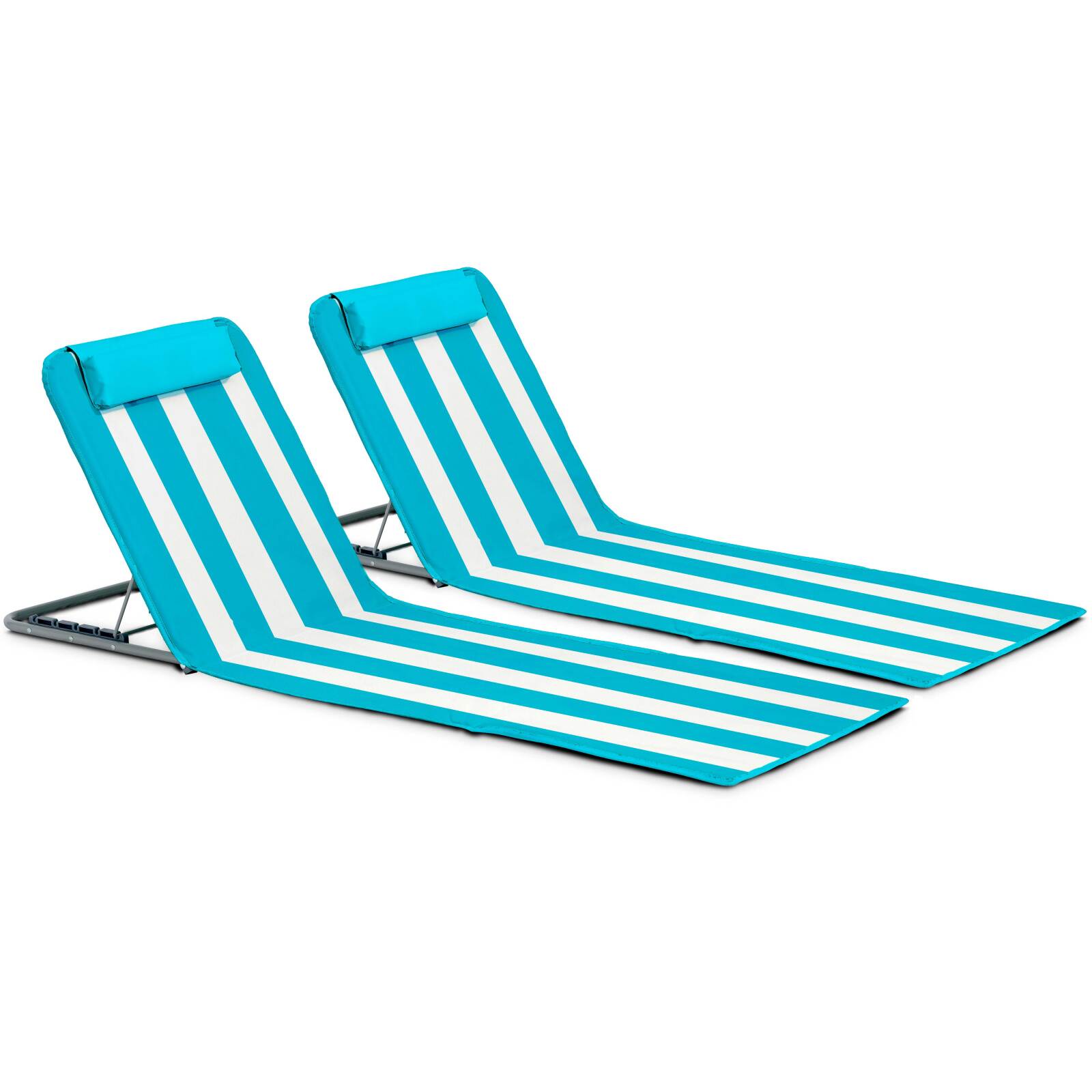 Lot de 2 matelas de plage pliants, inclinables 5 positions