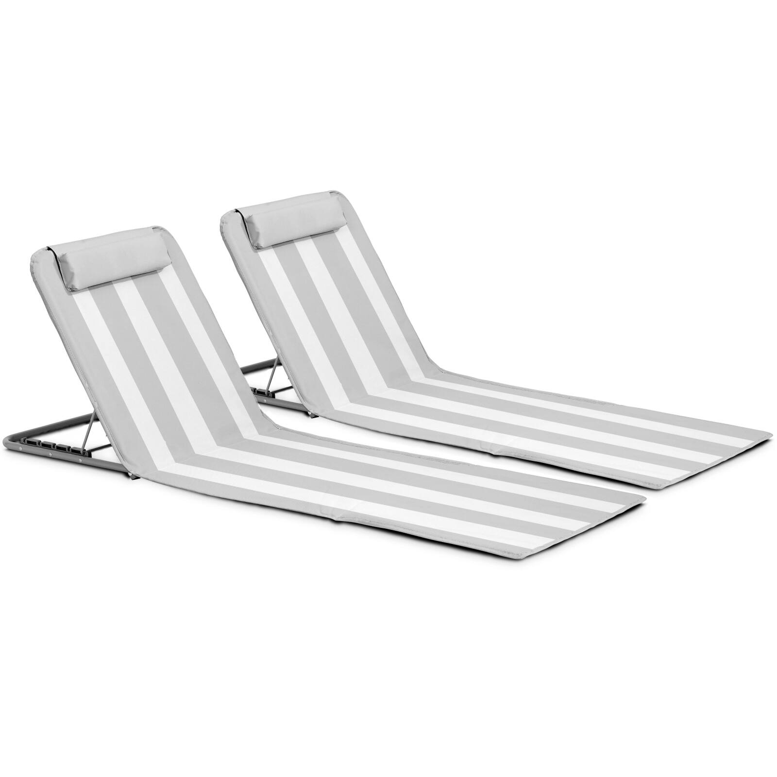 Lot de 2 matelas de plage pliants, inclinables 5 positions