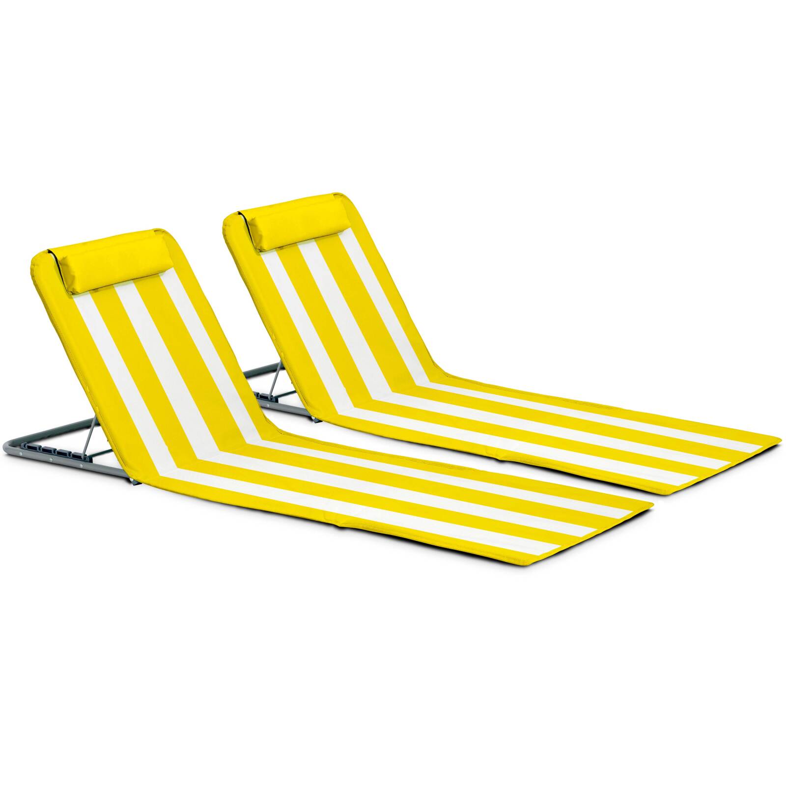 Lot de 2 matelas de plage pliants, inclinables 5 positions Lot de 2 matelas de plage pliants, inclinables 5 positions