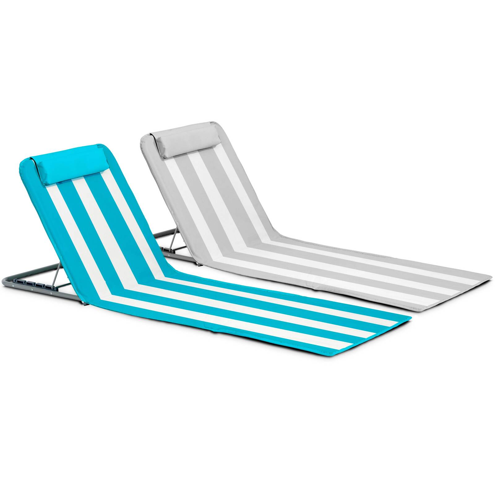Lot de 2 matelas de plage pliants opale et gris Lot de 2 matelas de plage pliants opale et gris