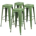 Lot de 4 tabourets de jardin en métal