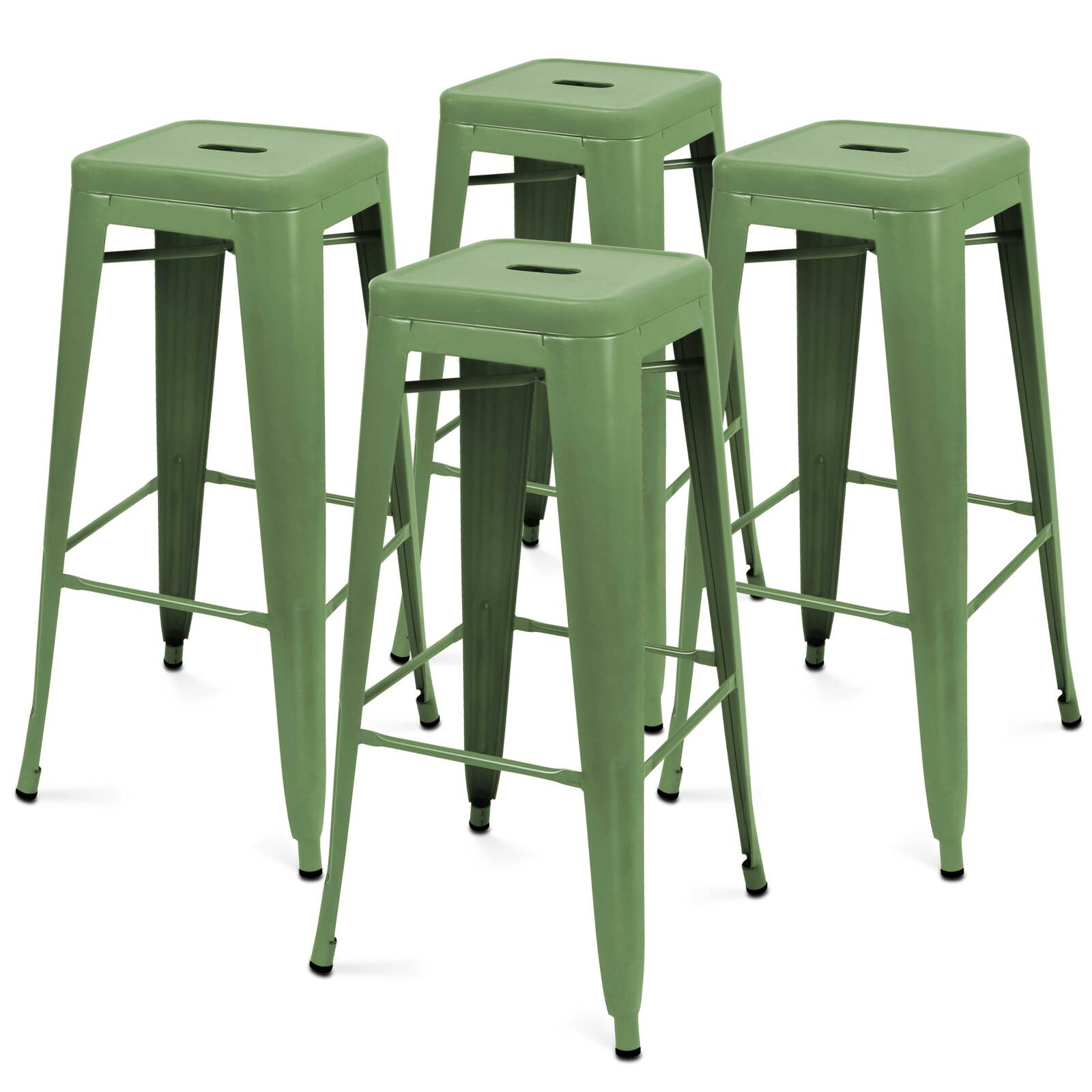 Lot de 4 tabourets de jardin en métal