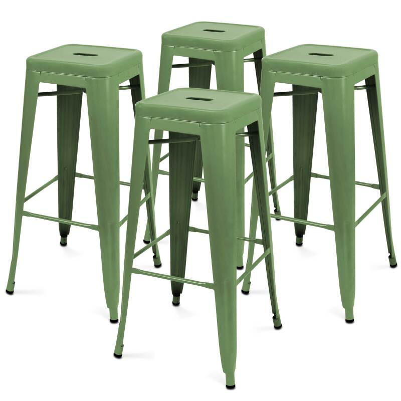 Lot de 4 tabourets de jardin en métal