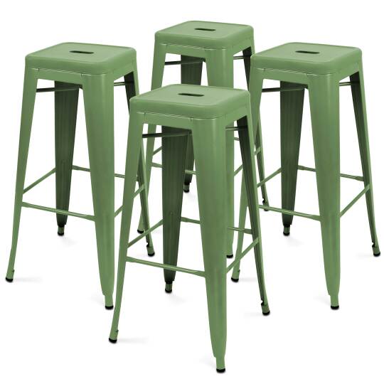 Lot de 4 tabourets de jardin en métal