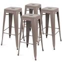 Lot de 4 tabourets de jardin en métal