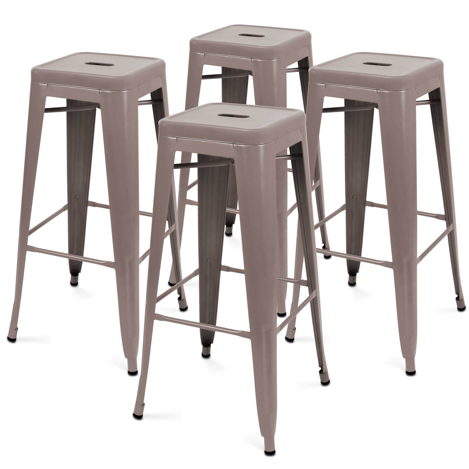 Lot de 4 tabourets de jardin en métal