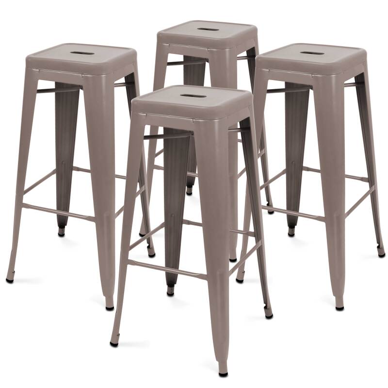 Lot de 4 tabourets de jardin en métal