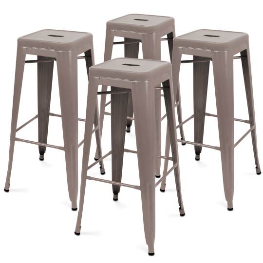 Tabourets de bar extérieur en métal - Lot de 4 | Oviala