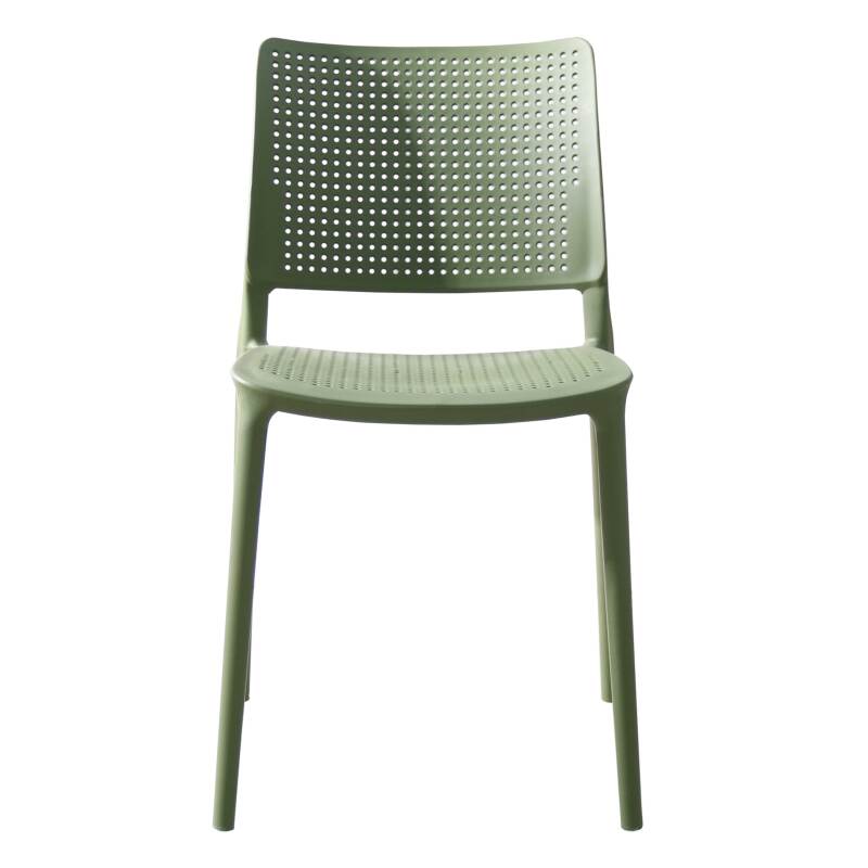 Lot de 4 chaises de terrasse ajourée en plastique (3/6)