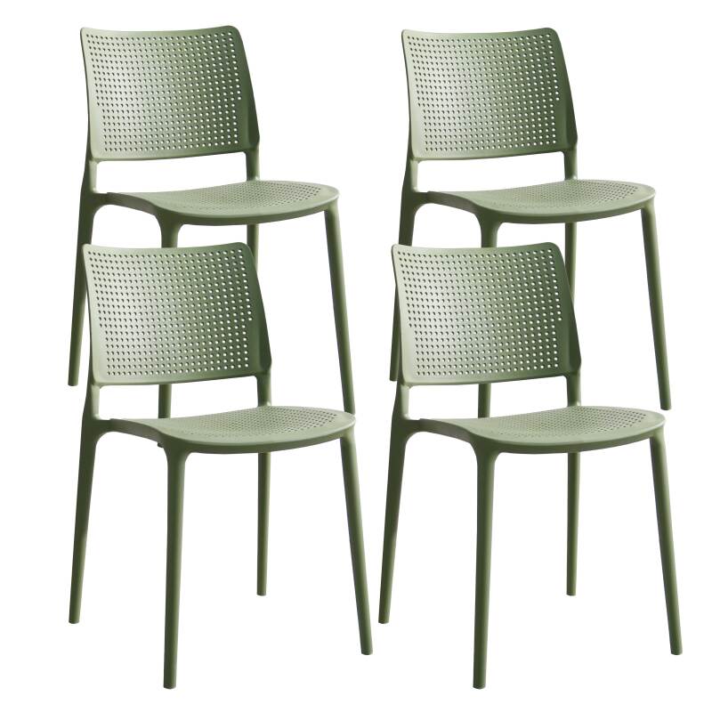Lot de 4 chaises de terrasse ajourée en plastique