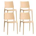 Lot de 4 chaises de terrasse ajourée en plastique