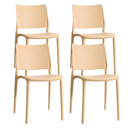 Lot de 4 chaises de terrasse ajourée en plastique