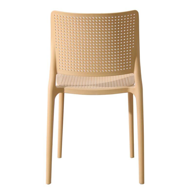 Lot de 4 chaises de terrasse ajourée en plastique (4/7)