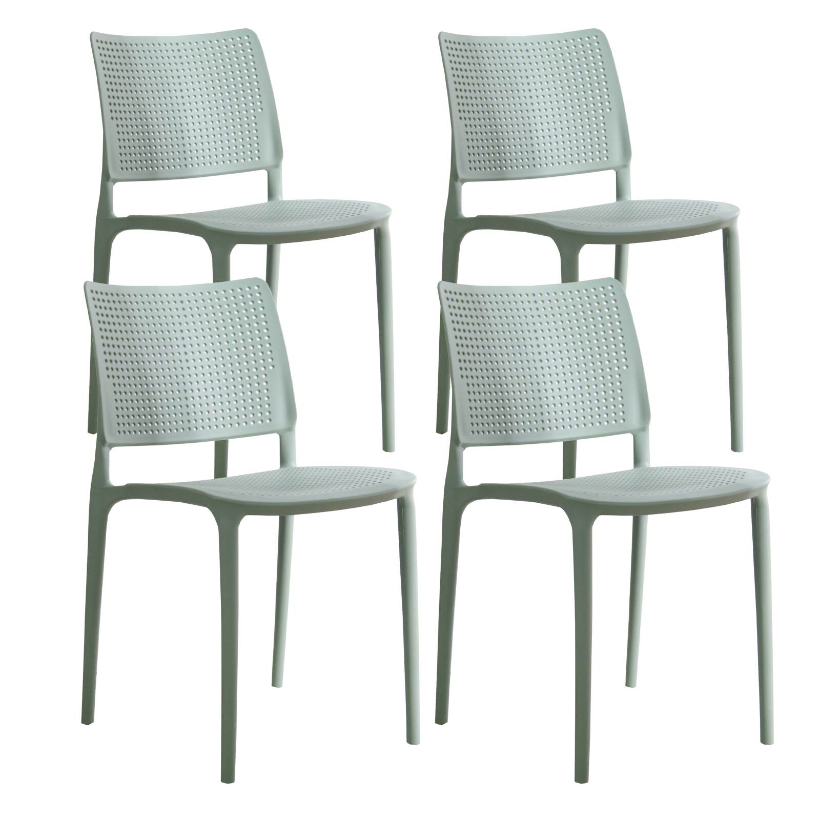 Lot de 4 chaises de terrasse ajourée en plastique