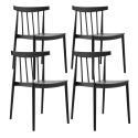 Lot de 4 chaises de terrasse en plastique