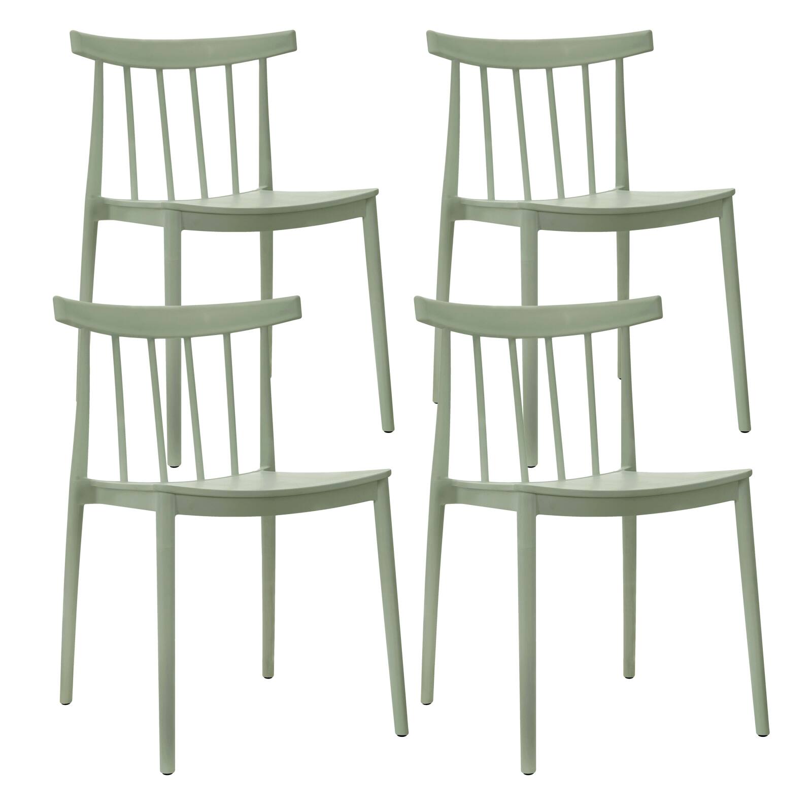 Lot de 4 chaises de terrasse en plastique