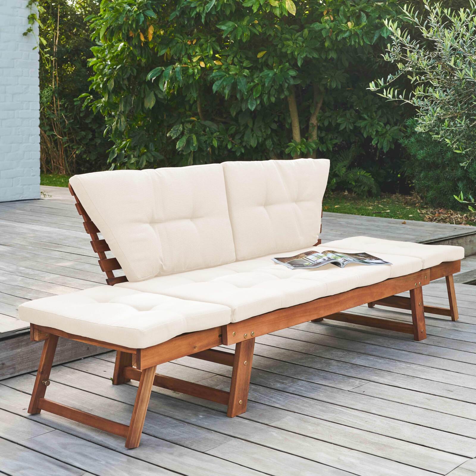 Canapé de jardin relax en acacia