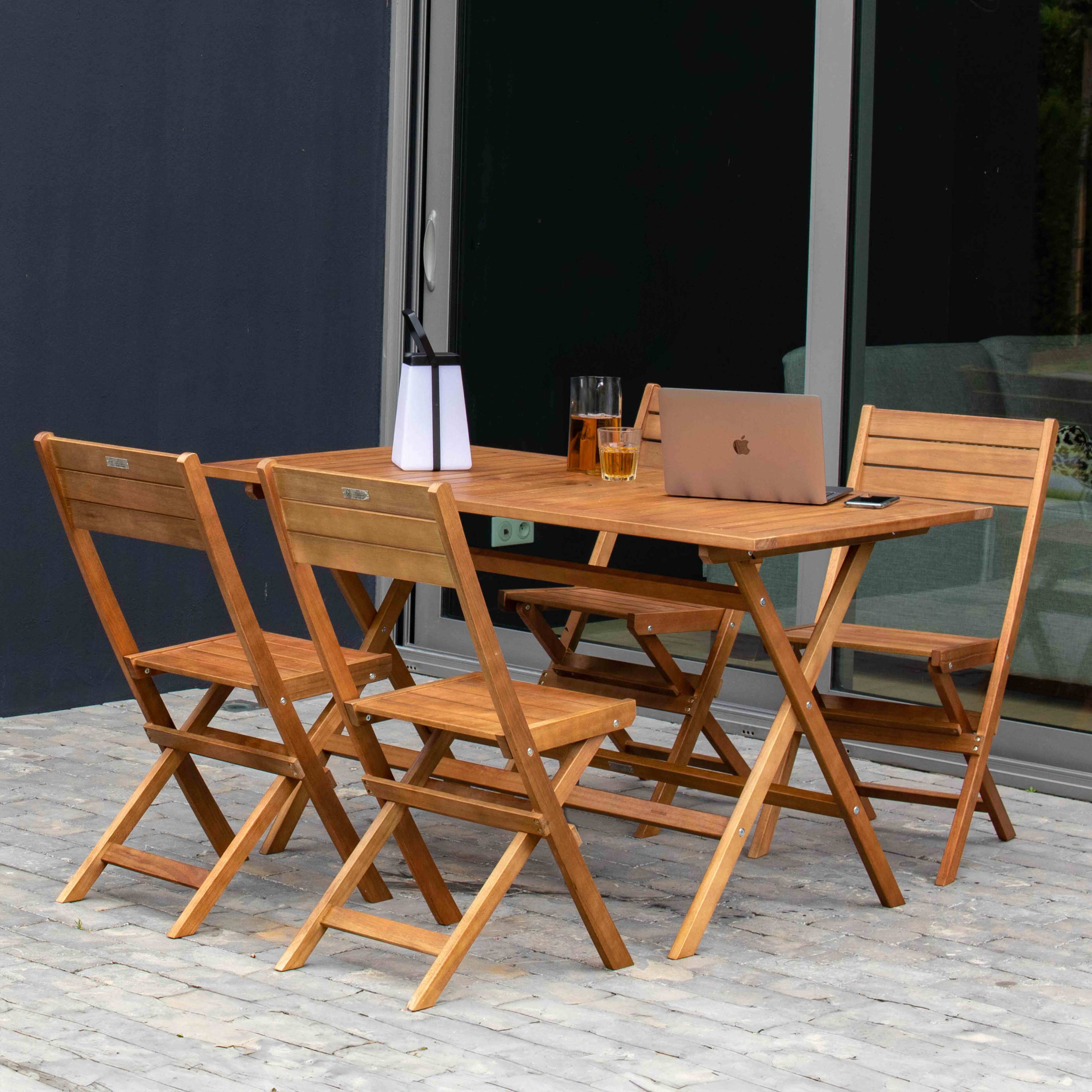 Table de jardin pliante DCB Marius 140 x 80 cm - MOUTARDE