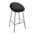 Lot de 4 chaises hautes de terrasse en plastique et acier