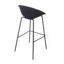 Lot de 4 chaises hautes de terrasse en plastique et acier