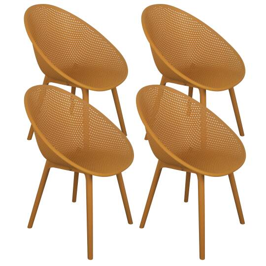 Lot de 4 chaises de terrasse en plastique