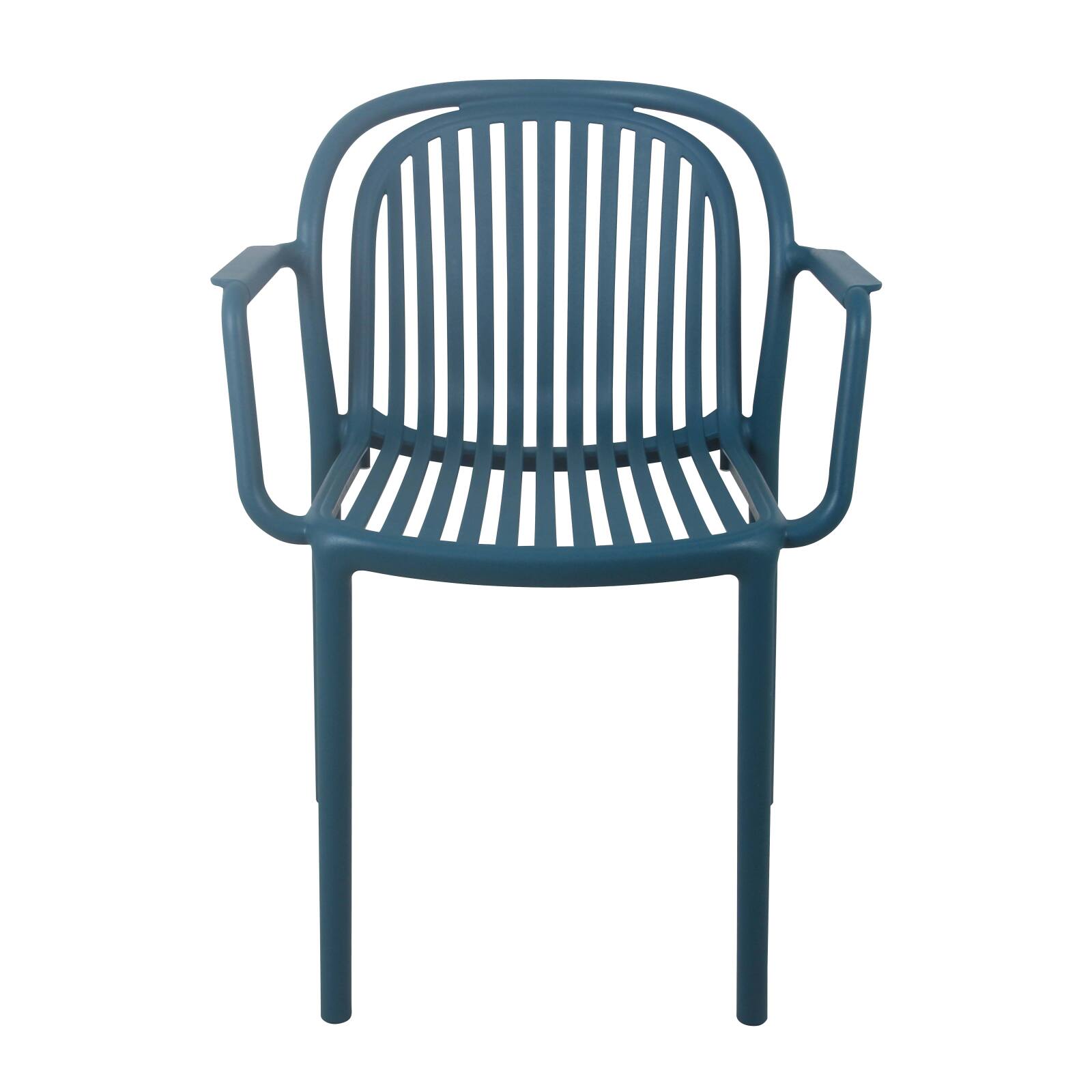 Chaise de terrasse en plastique avec accoudoirs
