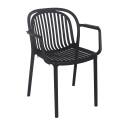 Chaise de terrasse en plastique avec accoudoirs