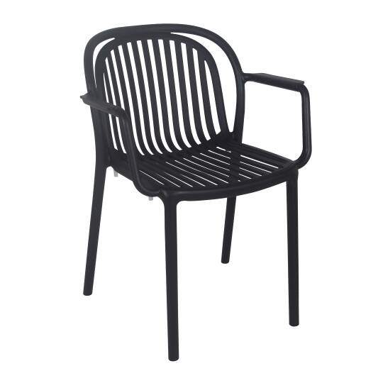 Chaise de terrasse en plastique avec accoudoirs