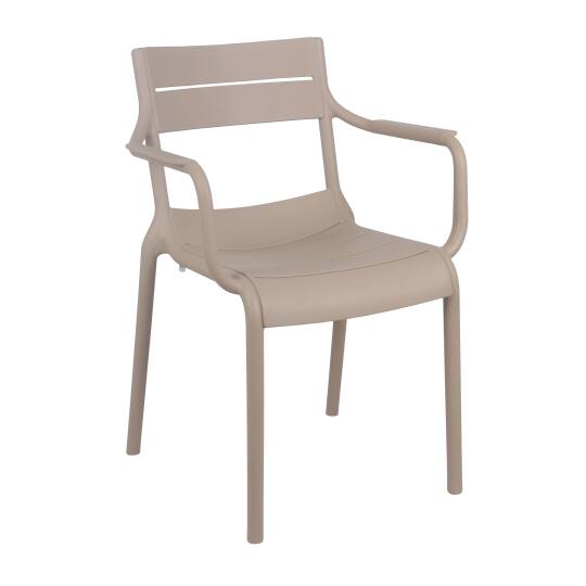 Chaise de terrasse en plastique avec accoudoirs