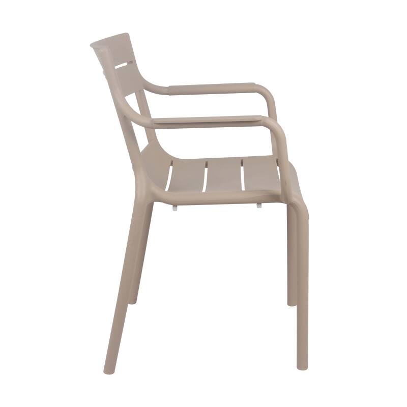 Chaise de terrasse en plastique avec accoudoirs