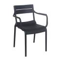 Chaise de terrasse en plastique avec accoudoirs