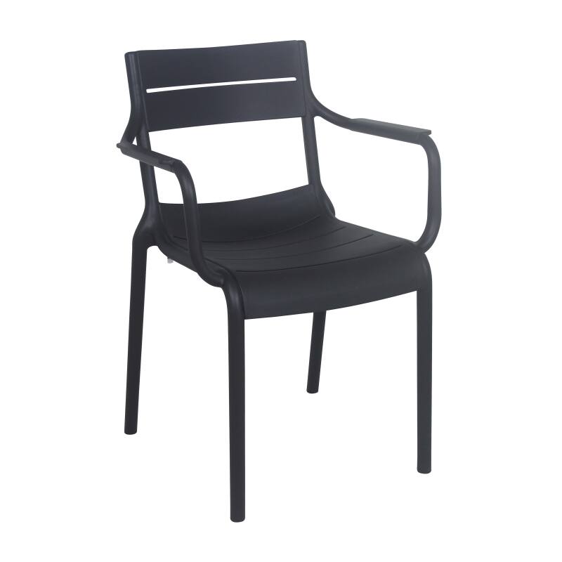Chaise de terrasse en plastique avec accoudoirs