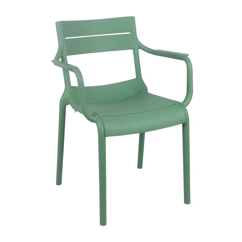 Chaise de terrasse en plastique avec accoudoirs