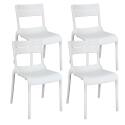 Lot de 4 chaises de terrasse en plastique