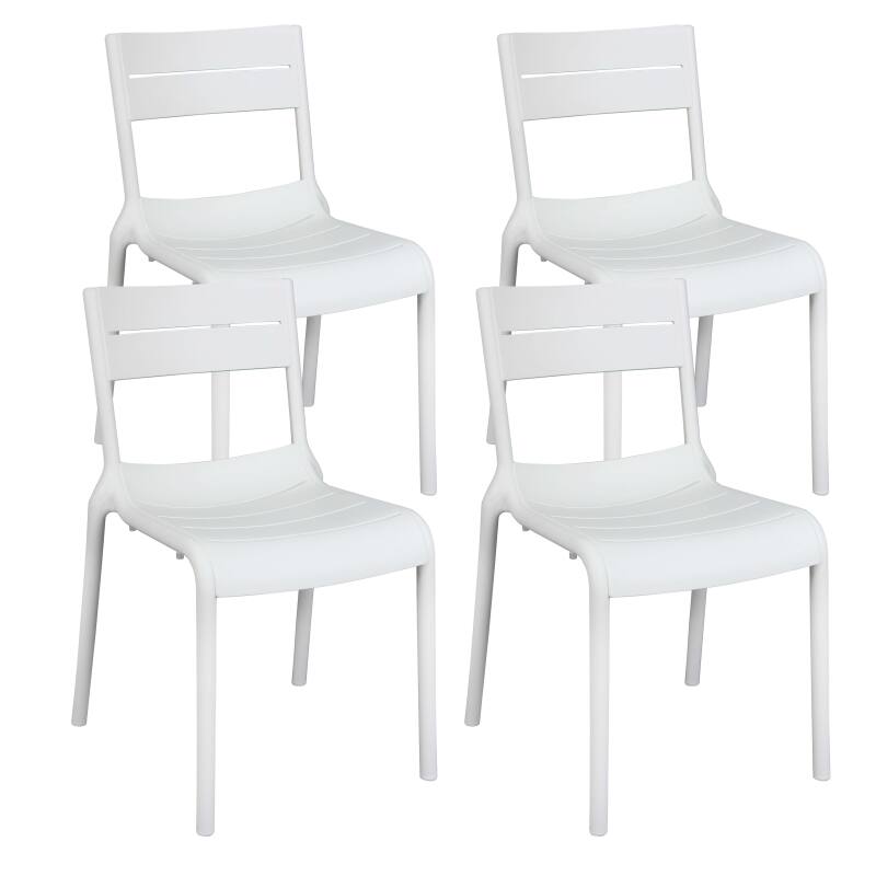 Lot de 4 chaises de terrasse en plastique