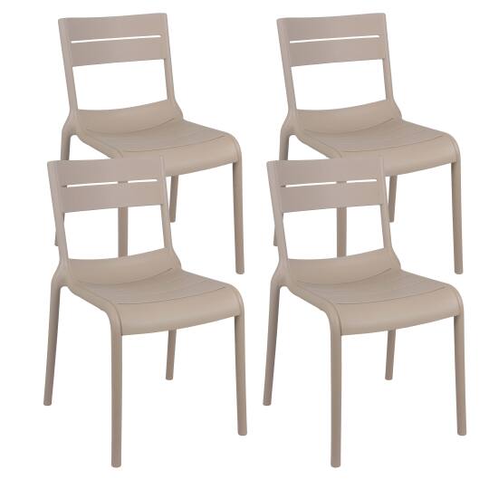 Chaises de jardin en plastique - Lot de 4 | Oviala