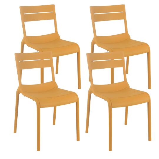 Chaises de jardin en plastique - Lot de 4 | Oviala